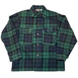 VTG Pendleton Men’s Mackinaw Flannel Jacket M Tartan Plaid 50’s 60’s Boardshirt